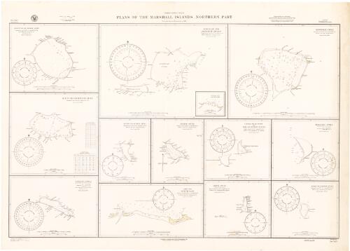 Plans of the Marshall Islands, northern part, North Pacific Ocean [cartographic material] : from the latest information to 1931 / Hydrographic Office, U.S. Navy