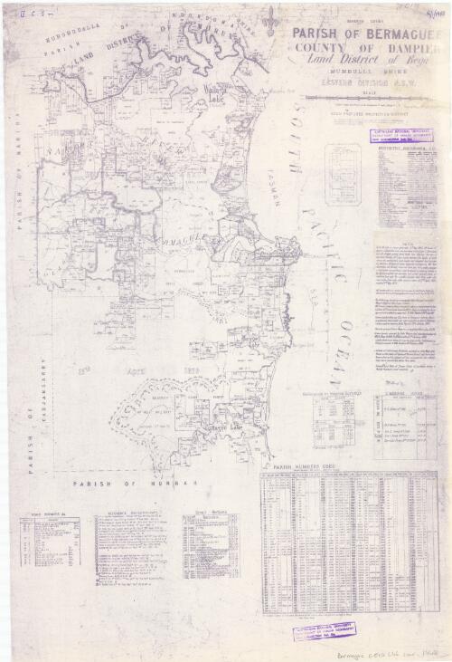 Parish of Bermaguee, County of Dampier : Land District of Bega, N.S.W. / compiled, drawn and printed at the Department of Lands, Sydney, N.S.W