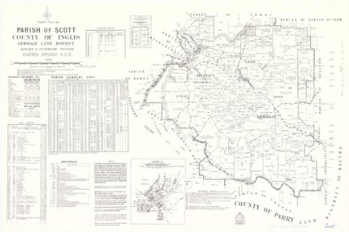 Parish of Scott, County of Inglis [cartographic material] : Land District of Armidale, Apsley & Cocburn Shires, Eastern Division N.S.W. / compiled, drawn and printed at the Department of Lands, Sydney, N.S.W