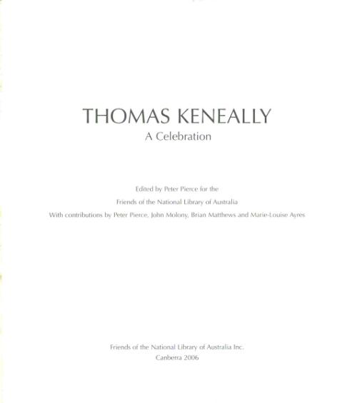 Thomas Keneally : a celebration / edited by Peter Pierce