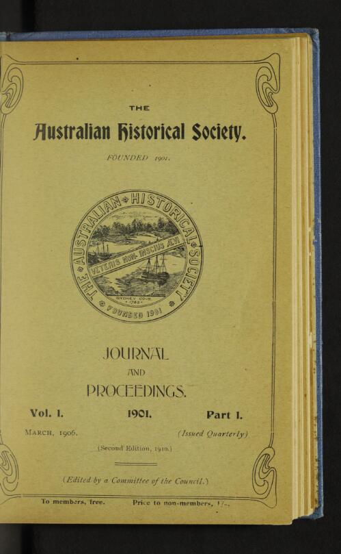 Journal and proceedings / Australian Historical Society