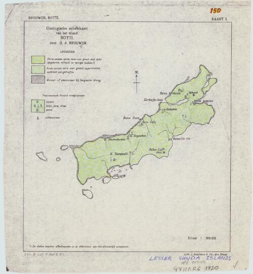 Geologisch schetskaart van het eiland Rotti / door H. A. Brouwer
