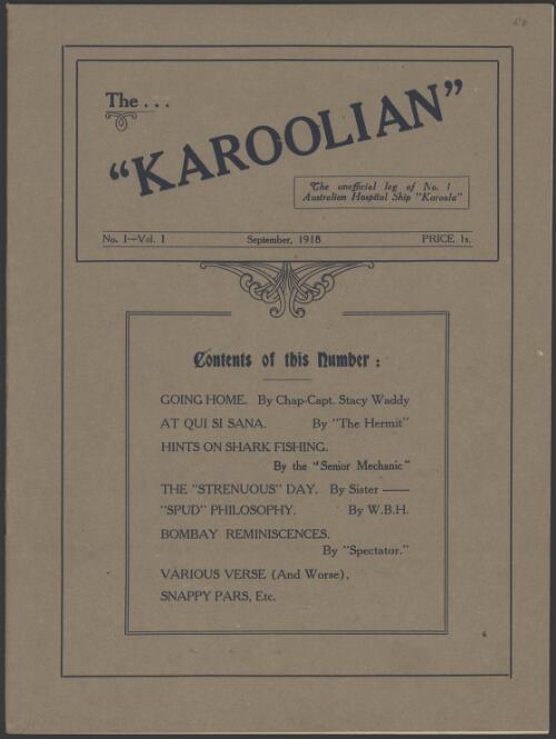 The Karoolian : the unofficial log of no. 1, A.H.S. Karoola