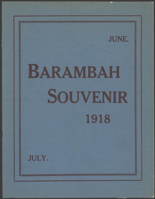 Souvenir of the voyage on H.M.A.T. Barambah, June-July 1918