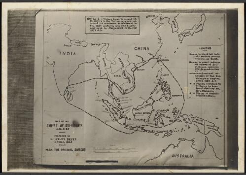 Map of the Empire of Sri-Vishaya, approximately 1920 / H. Otley Beyer