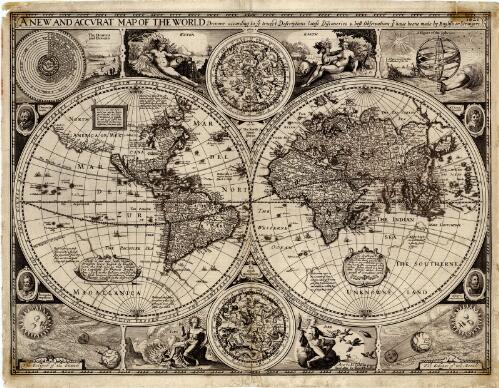 A new and accvrat map of the world [cartographic material] : drawne according to ye truest descriptions latest discoueries & best observations y't have beene made by English or strangers