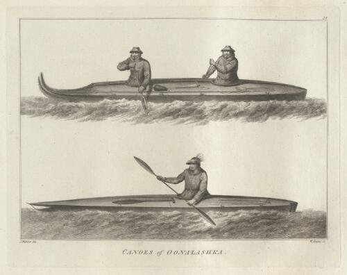 Canoes of Oonalashka [picture] / J. Webber del.; W. Angus sc