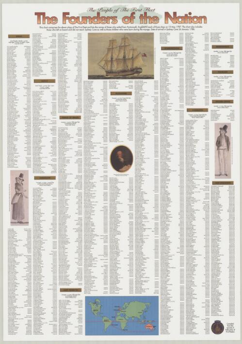 The founders of the nation [chart] : the people of the first fleet / compiled from the records of Fellowship of First Fleeters