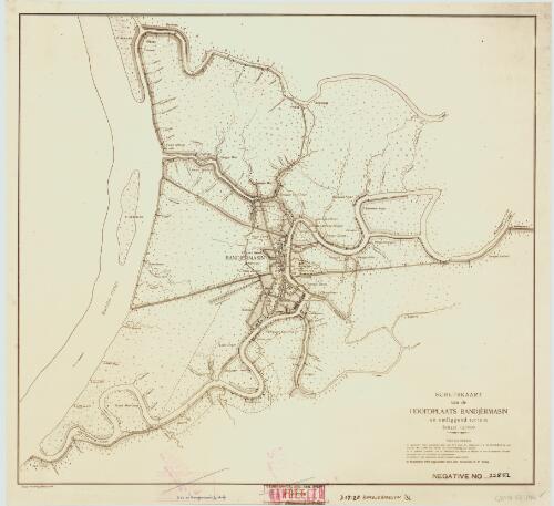 Schetskaart van de hoofdplaats Bandjermasin [cartographic material] : en omliggend terrein