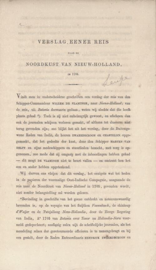 Verslag eener reis naar de noordkust van Nieuw-Holland, in 1705