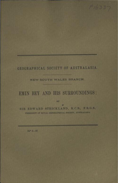 Emin Bey and his surroundings / by Sir Edward Strickland