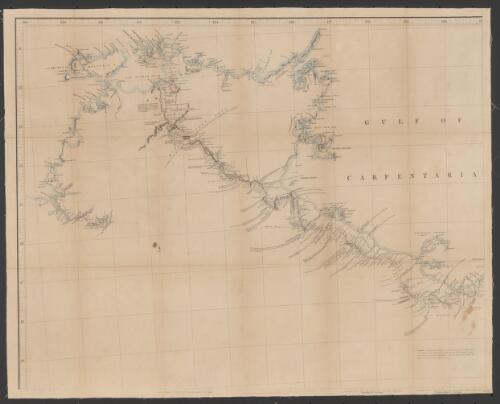 Detailed map of Dr. Ludwig Leichhardts route in Australia, from Moreton Bay to Port Essington (upwards of 3000 miles performed in the years 1844 & 1845) [cartographic material] : Laid down from his original map, adjusted & drawn to the maritime surveys of Captns. Flinders, King, Wickham, Stokes, Blackwood, &c / by John Arrowsmith, 1847