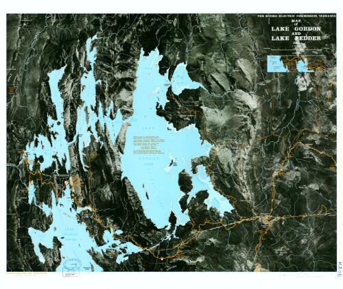 Map of Lake Gordon and Lake Pedder [cartographic material] / produced by Survey Section H.E.C