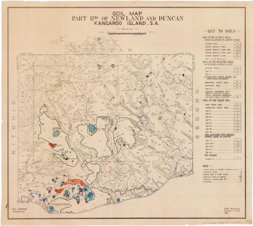 Soil map, part Hds. of Newland and Duncan, Kangaroo Island, S.A. [cartographic material] / soil surveyor, K.H. Northcote