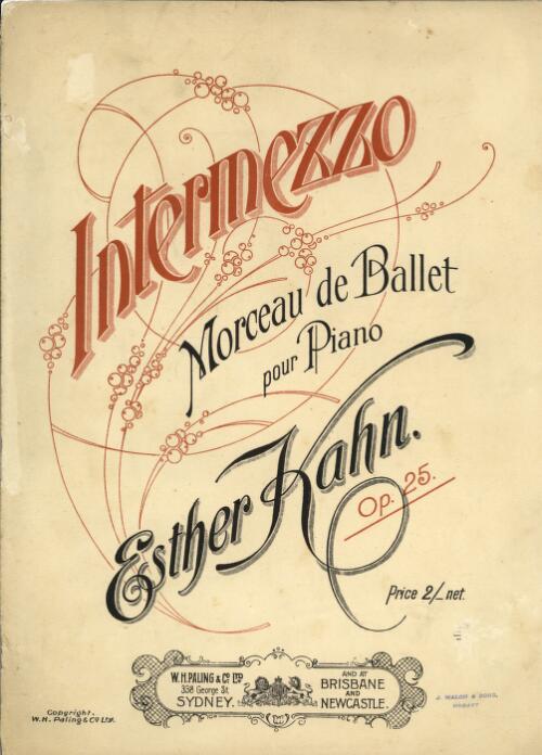 Intermezzo : morceau de ballet pour piano, op. 25 / Esther Kahn