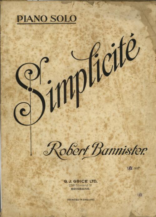 Simplicité : piano solo / Robert Bannister
