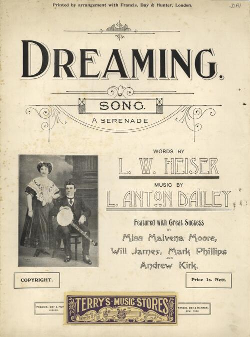 Dreaming [music] : (serenade) / words by L.W. Heiser ; music by J. Anton Dailey