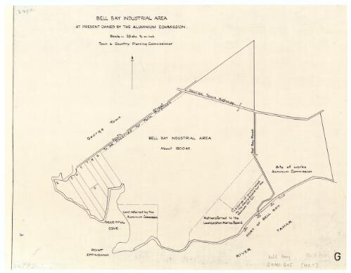 Bell Bay Industrial Area [cartographic material] / compiled and produced in the office of the Commissioner for Town and Country Planning
