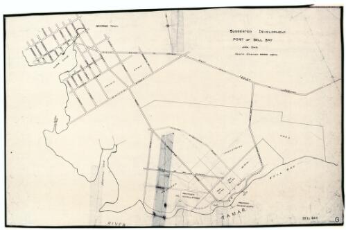 Suggested development Port of Bell Bay [cartographic material] / compiled and produced in the office of the Commissioner for Town and Country Planning