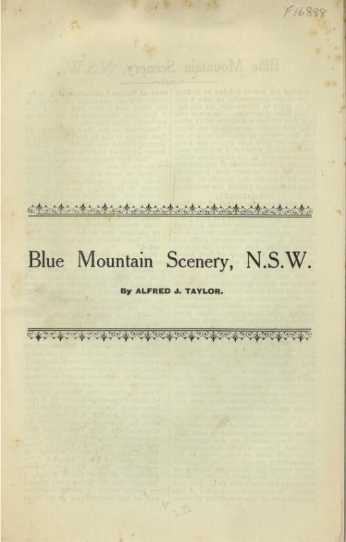 Blue Mountain scenery, N.S.W. / by Alfred J. Taylor