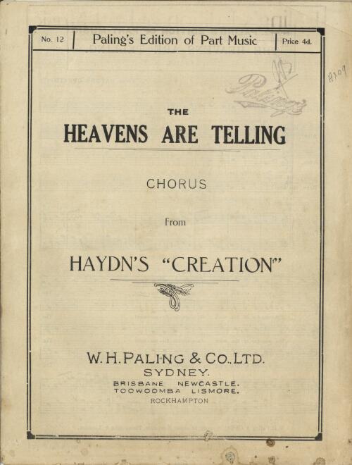 The heavens are telling : chorus from Hadyn's "Creation."