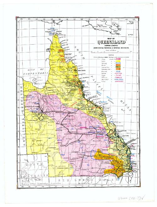 Queensland : showing combined agricultural pastoral & mineral districts / Survey Office, Department of Lands