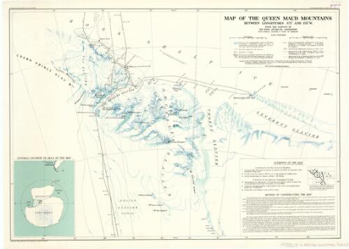 Map of the Queen Maud Mountains : between longitudes 175⁰ and 135⁰ W. from the surveys of the Byrd Antarctic Expedition, Rear-Admiral Richard E. Byrd in command