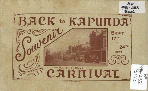 Back to Kapunda, September 17 to 24, 1927 : official souvenir