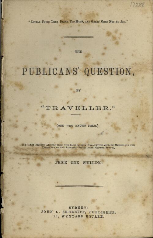 The publicans' question / by Traveller