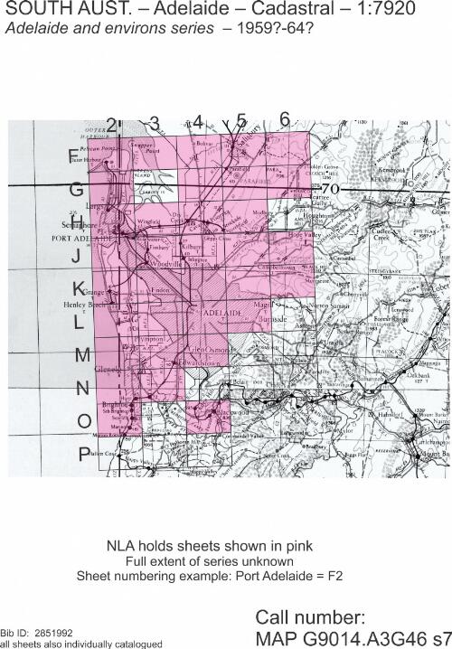 Adelaide and environs series [cartographic material] / ... compiled in the Office of the Surveyor General from ground surveys and aerial photography by Department of Lands Aerial Survey Unit