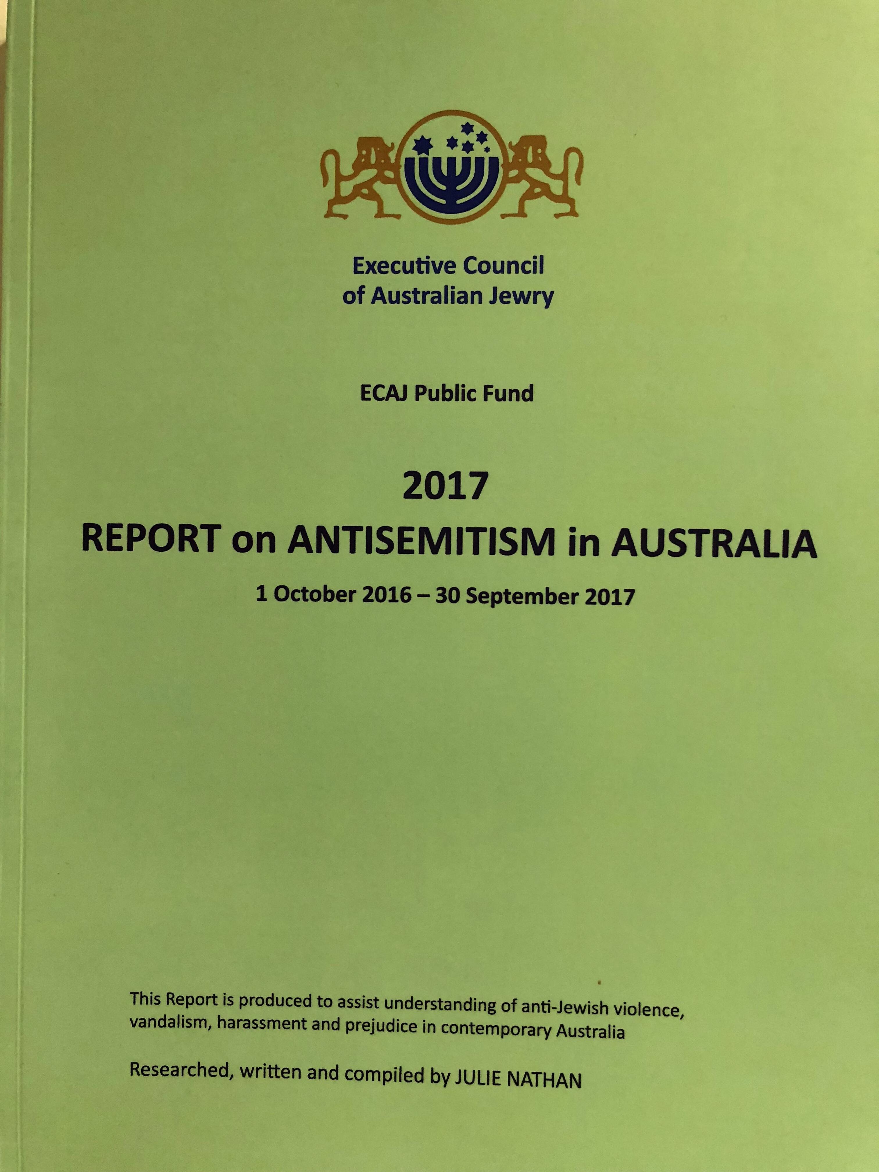 Report On Antisemitism In Australia.