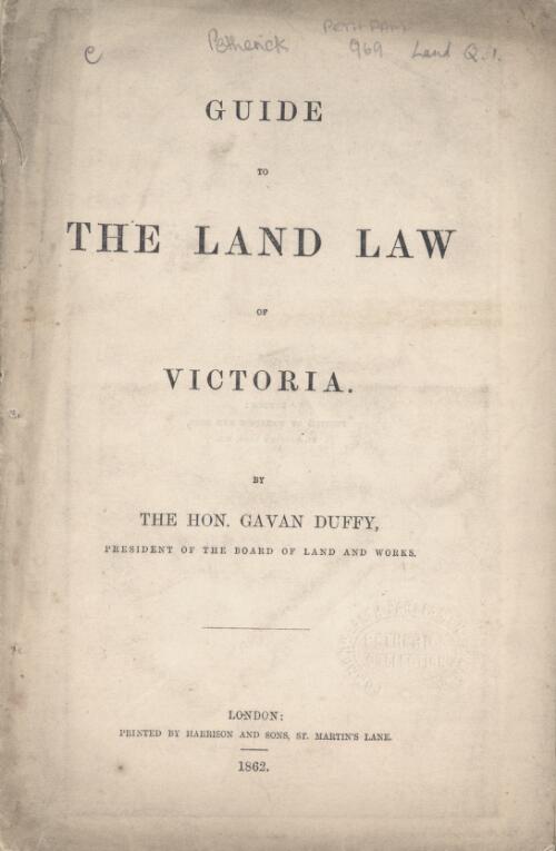 Guide to the land law of Victoria / [Gavan Duffy]