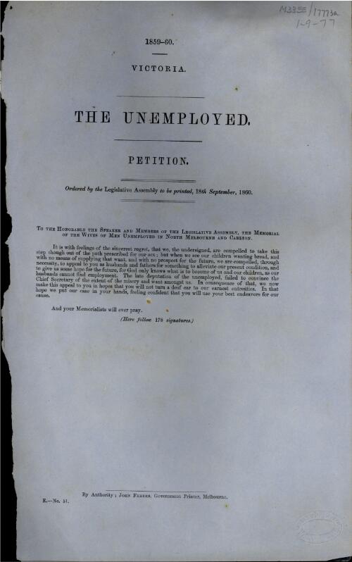 The Unemployed : petition