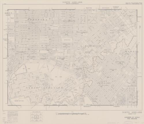 [Adelaide and environs series]. Sheet K4, North Adelaide [cartographic material] / ... compiled in the Office of the Surveyor General from ground surveys and aerial photography by Department of Lands Aerial Survey Unit