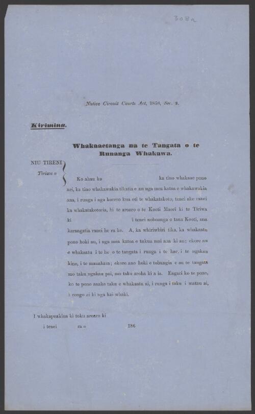 Maori documents, 1835-1860 [manuscript]