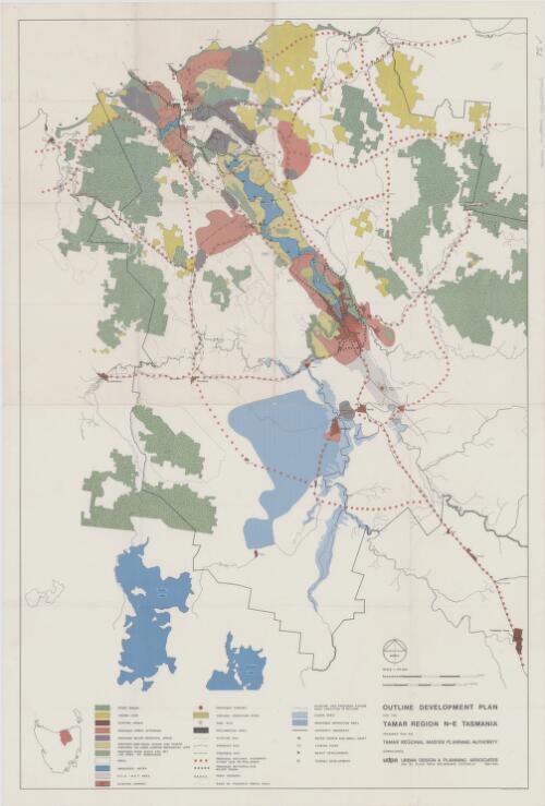 Outline development plan for the Tamar Region N-E Tasmania [cartographic material] / prepared for the Tamar Regional Master Planning Authority