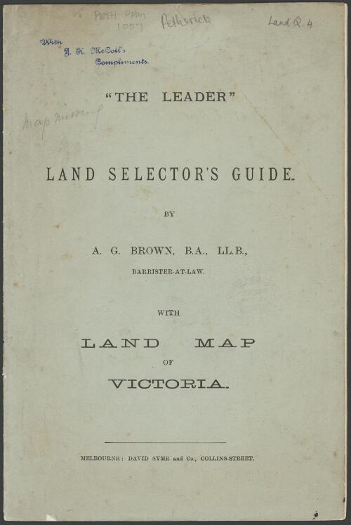 "The Leader" land selector's guide / by  A.G. Brown