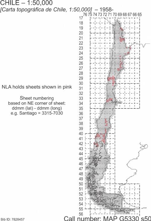[Carta topográfica de Chile, 1:50,000] / Instituto de Investigaciones Geológicas, levantamiento aerofotogrametrico