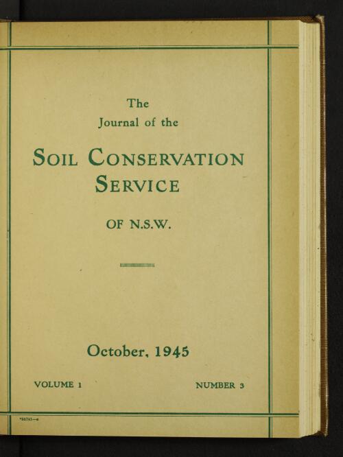 Journal of the Soil Conservation Service of New South Wales