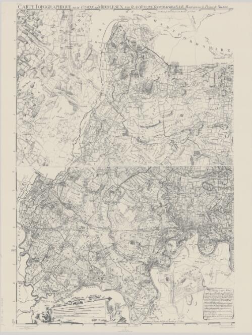 A topographical map of the County of Middlesex 1754 / by John Rocque = Carte topographique de le [sic] Comté de Middlesex / par Jean Rocque
