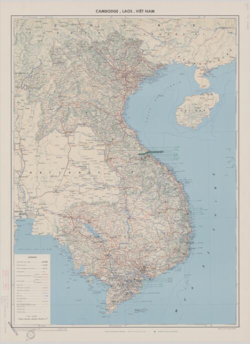 Cambodge, Laos, Viêt Nam / dressé, dessiné et publié par l'Institut géographique national en 1945 ; revisé par le Service géographique d'Indochine en 1948 et en 1953 ; mise à jour partielle en 1966 par l'Institut géographique national