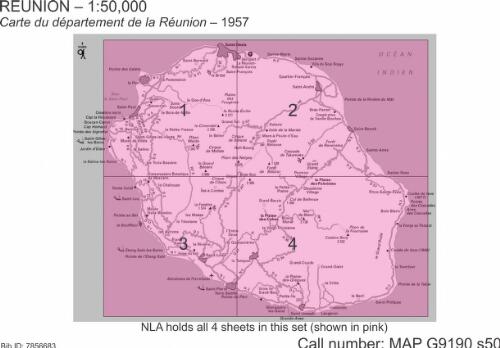 Carte du departement de la Reunion au 50,000