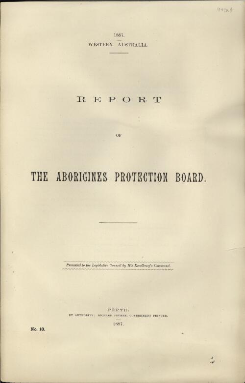 Report of the Aborigines Protection Board