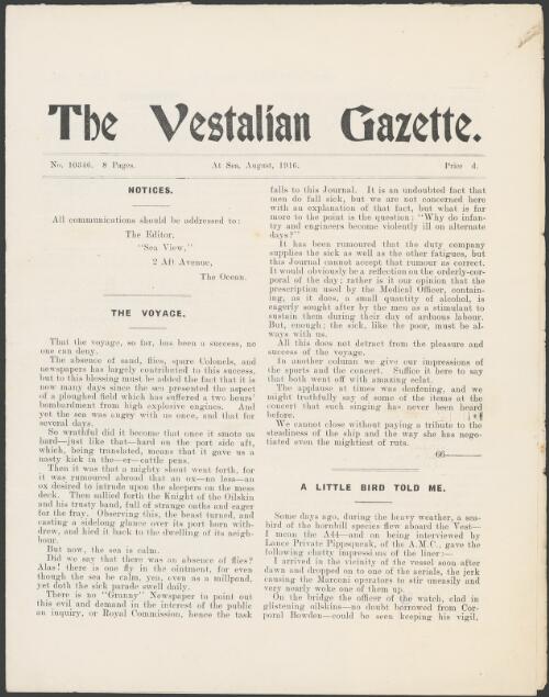 The Vestalian gazette