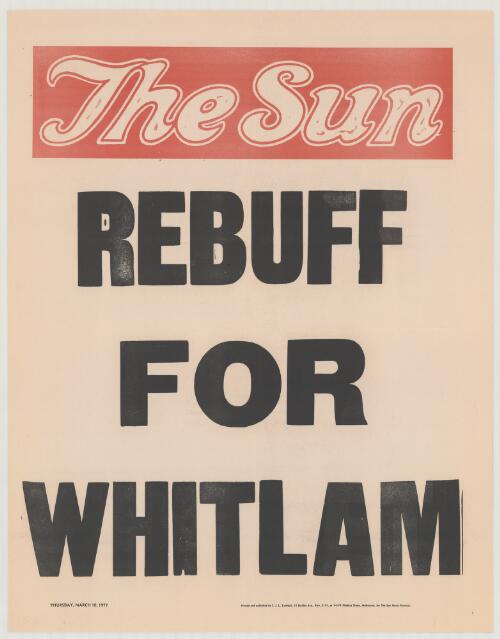 Rebuff for Whitlam : Thursday, March 10, 1977