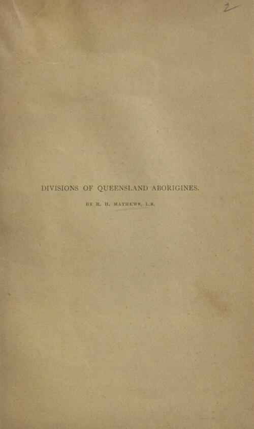 Aborigines of Australia Pt. 2 / by R. H. Mathews