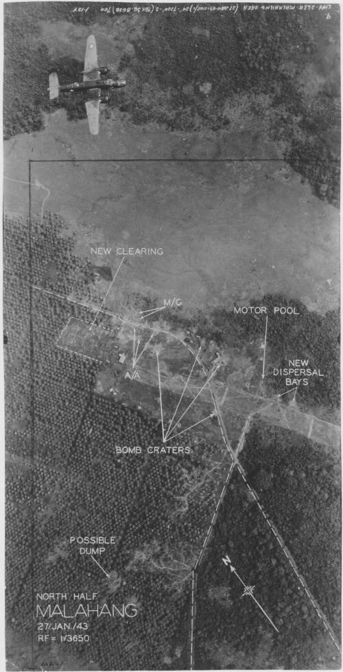 [Aerial photographs relating to the Japanese occupation of Malahang, Papua New Guinea, 1943] [cartographic material]