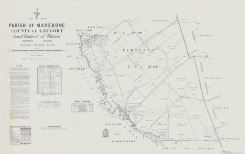 Parish of Marebone, County of Gregory, Land District of Warren, Warren Shire, Central Division N.S.W. / compiled, drawn & printed at the Department of Lands, Sydney, N.S.W