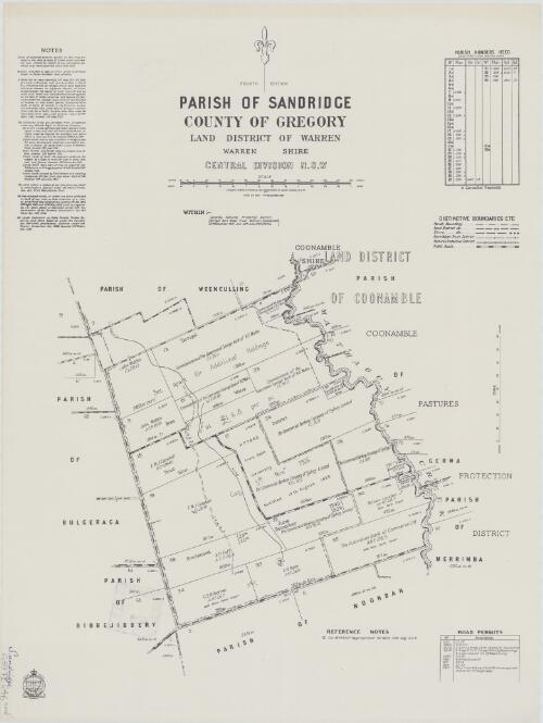 Parish of Sandridge, County of Gregory, Land District of Warren, Warren Shire, Central Division of N.S.W. / compiled, drawn & printed at the Department of Lands, Sydney, N.S.W