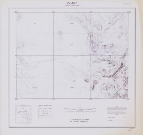 Aeromagnetic map of total intensity. Ooldea [cartographic material] / Geological Survey of South Australia, department of Mines, Adelaide